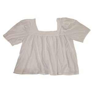 Treasure & Bond White Baby Doll Short Sleeve Top, Size XL